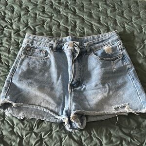 SHEIN Cut-off Jean Shorts Distressed High-Waisted